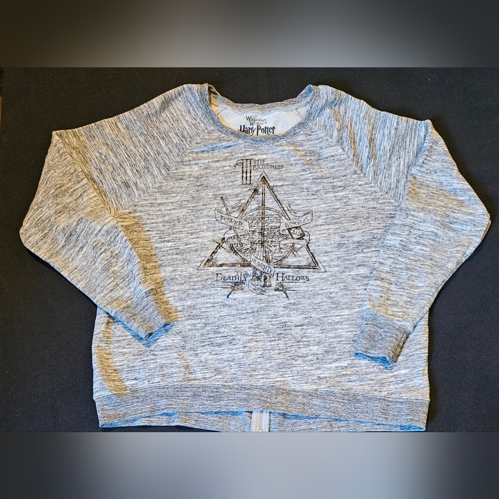 Harry Potter Sweatshirt Grey Deathly‎ Hollow Universal Studios Size XL